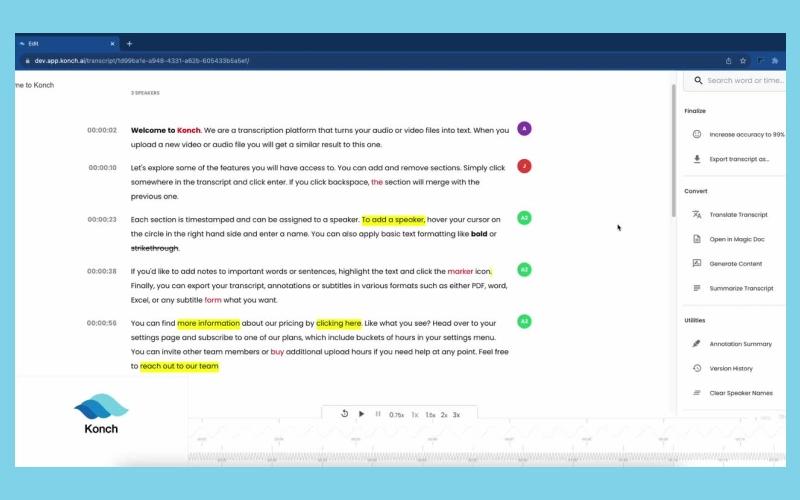 Konch Features Transcript