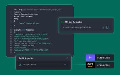 MASV API Integration dashboard