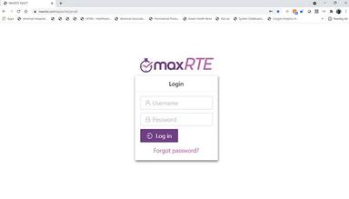 maxRTE login screen