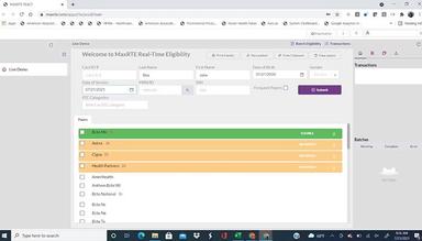 maxRTE medical insurance verification check