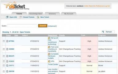 osTicket Ticket List