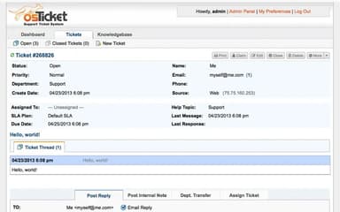 osTicket Ticket Thread