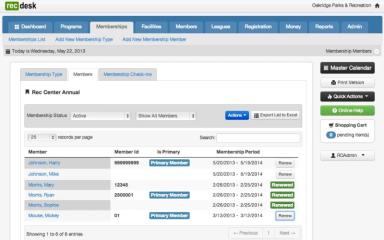 RecDesk Memberships