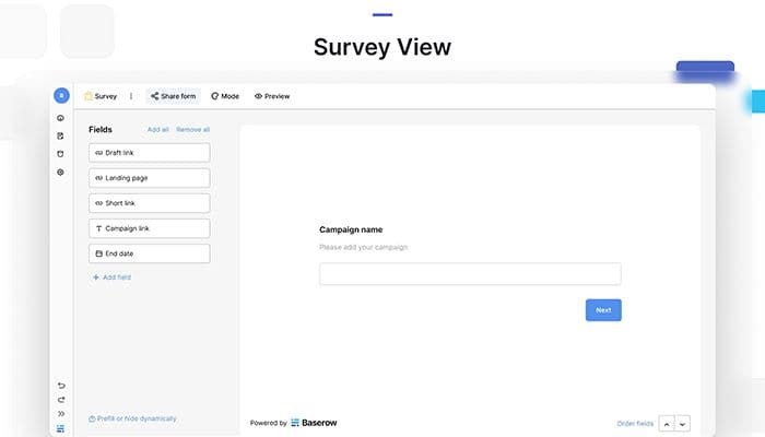 Baserow Survey View