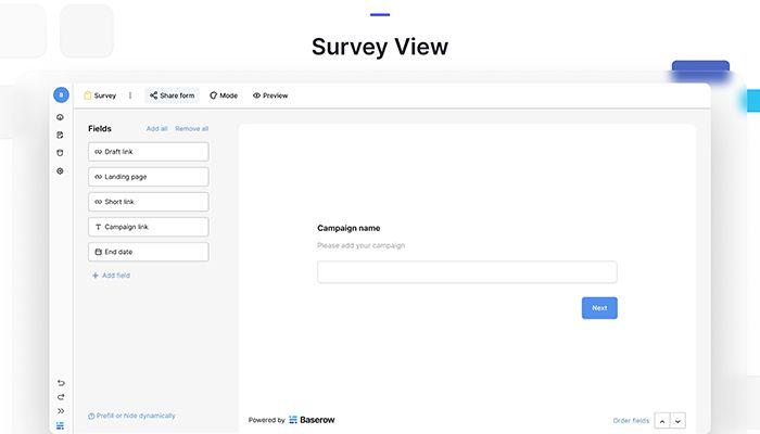 Baserow Survey View