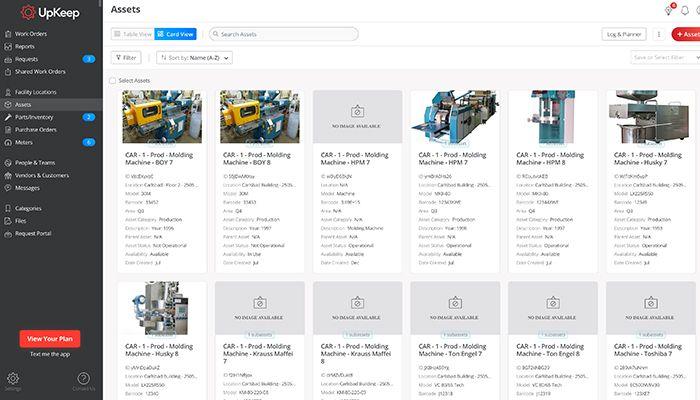 upkeep Allows technicians and managers to quickly pull up asset model, warranty, depreciation schedules, and more