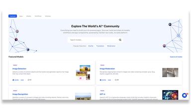 Everything you need to build your AI-powered apps. Discover, build and share AI models, workflows and app components; powered by Clarifai's low-code, nocode platform